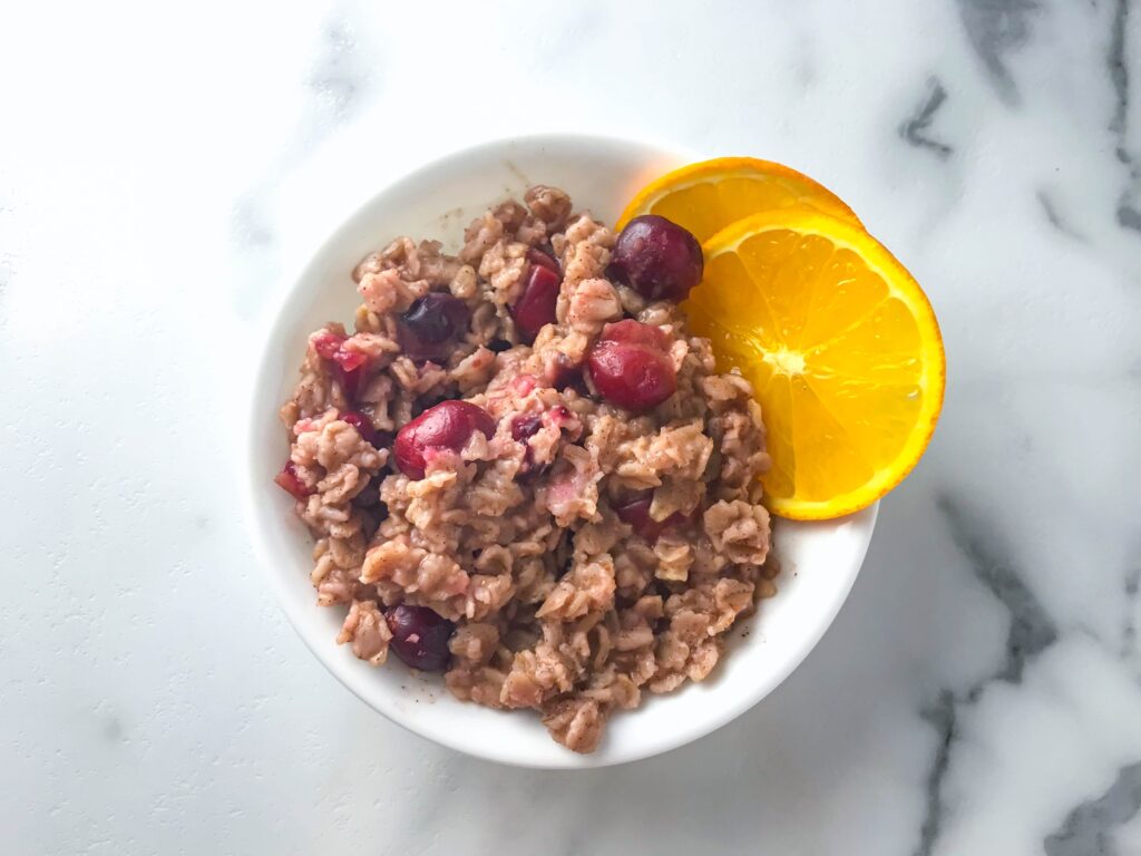 holiday cranberry ginger oatmeal finished